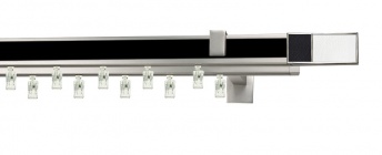 Karnisz apartamentowy aveno 31x13/31x13mm Croco W/B Chrom mat - czarny