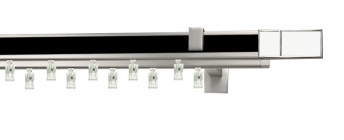 Karnisz apartamentowy aveno 31x13/31x13mm Croco White Chrom mat - czarny