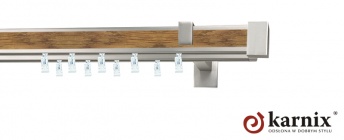 Karnisz apartamentowy aveno 31x13/31x13mm Loreto Chrom mat - dąb