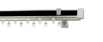 Karnisz apartamentowy aveno 31x13/31x13mm Loreto Chrom mat - czarny