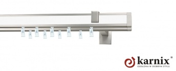 Karnisz apartamentowy aveno 31x13/31x13mm Malibu Chrom mat - biały