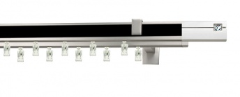 Karnisz apartamentowy aveno 31x13/31x13mm Siso Crystal Chrom mat - czarny