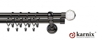 Karnisze Metalowe Rzymskie 19/19mm Beluna Crystal antracyt