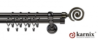 Karnisze Metalowe Rzymskie 19/19mm Cento antracyt