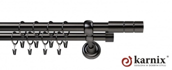 Karnisze Metalowe Rzymskie 19/19mm Cylinder antracyt