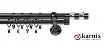 Karnisze Metalowe Rzymskie 19/19mm Fresno antracyt