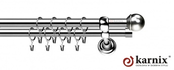 Karnisze Metalowe Rzymskie 19/19mm Gałka Max INOX