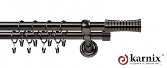 Karnisze Metalowe Rzymskie 19/19mm Gao antracyt