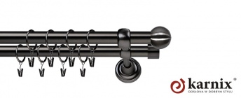 Karnisze Metalowe Rzymskie 19/19mm Kula antracyt