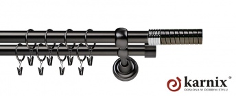 Karnisze Metalowe Rzymskie 19/19mm Optima antracyt