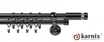 Karnisze Metalowe Rzymskie 19/19mm Ostello Crystal antracyt