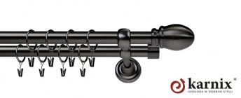 Karnisze Metalowe Rzymskie 19/19mm Owal antracyt