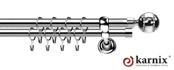 Karnisze Metalowe Rzymskie 19/19mm Pico Crystal INOX