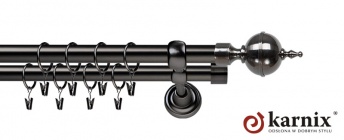 Karnisze Metalowe Rzymskie 19/19mm Roxy antracyt