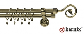 Karnisze Metalowe Rzymskie 19/19mm Spiralka antyk mosiądz