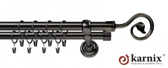 Karnisze Metalowe Rzymskie 19/19mm Spiralka antracyt