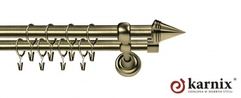 Karnisze Metalowe Rzymskie 19/19mm Stożek antyk mosiądz