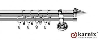 Karnisze Metalowe Rzymskie 19/19mm Stożek INOX