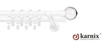 Karnisze nowoczesne NEO na wymiar 19/19mm Beluna Crystal biały