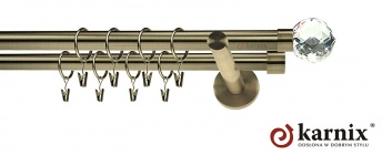 Karnisze nowoczesne NEO na wymiar 19/19mm Beluna Crystal antyk mosiądz