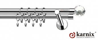 Karnisze nowoczesne NEO na wymiar 19/19mm Beluna Crystal INOX