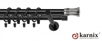 Karnisze nowoczesne NEO na wymiar 19/19mm Capri czarny