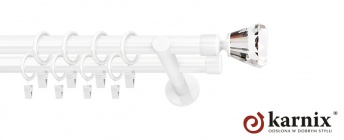 Karnisze nowoczesne NEO na wymiar 19/19mm Clarex Crystal biały