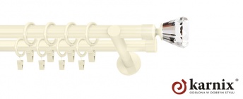 Karnisze nowoczesne NEO na wymiar 19/19mm Clarex Crystal ivory (kość słoniowa)