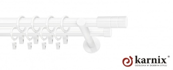 Karnisze nowoczesne NEO na wymiar 19/19mm Cylinder biały