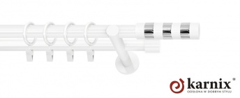 Karnisze nowoczesne NEO na wymiar 19/19mm Etiuda biały