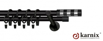 Karnisze nowoczesne NEO na wymiar 19/19mm Etiuda czarny