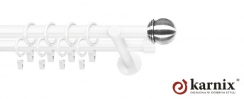 Karnisze nowoczesne NEO na wymiar 19/19mm Gałka Max biały