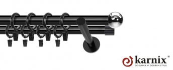 Karnisze nowoczesne NEO na wymiar 19/19mm Kula czarny