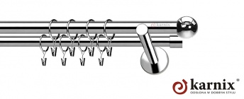 Karnisze nowoczesne NEO na wymiar 19/19mm Kula INOX