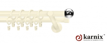 Karnisze nowoczesne NEO na wymiar 19/19mm Kula ivory (kość słoniowa)