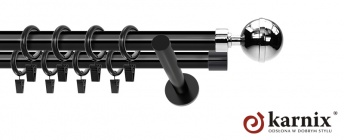 Karnisze nowoczesne NEO na wymiar 19/19mm Kula Elegant czarny