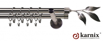 Karnisze nowoczesne NEO na wymiar 19/19mm Liść antracyt