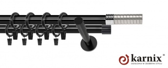 Karnisze nowoczesne NEO na wymiar 19/19mm Optima czarny
