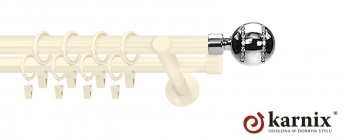 Karnisze nowoczesne NEO na wymiar 19/19mm Pico Crystal ivory (kość słoniowa)