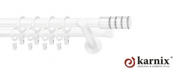 Karnisze nowoczesne NEO na wymiar 19/19mm Rosetti Crystal biały