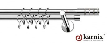 Karnisze nowoczesne NEO na wymiar 19/19mm Rosetti Crystal INOX