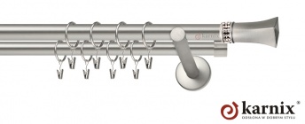 Karnisze nowoczesne NEO na wymiar 19/19mm Santiago Crystal chrom mat