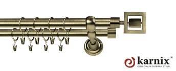 Karnisz Metalowy Rzymski 16/16mm Apollo antyk mosiądz