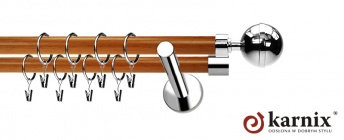 Karnisze Nowoczesne NEO Prestige 19/19mm Kula Elegant INOX - calvados