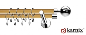 Karnisze Nowoczesne NEO Prestige 19/19mm Kula Elegant INOX - pinia