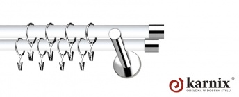 Karnisze Nowoczesne NEO Prestige 19/19mm Luna INOX - biały