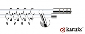 Karnisze Nowoczesne NEO Prestige 19/19mm Rosetti Crystal INOX - biały