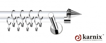 Karnisze Nowoczesne NEO Prestige 19/19mm Stożek INOX - biały