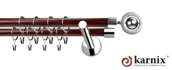 Karnisze Nowoczesne NEO Prestige 19/19mm Alpi INOX - mahoń