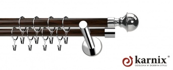 Karnisze Nowoczesne NEO Prestige 19/19mm Bella INOX - wenge